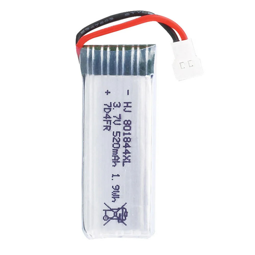 Lipo Battery for H107P RC Camera Drone Spare Parts 3.7V 520mAh XH2.54 Plug 25C 1S 801844 Lithium Battery 1S 1-10pcs