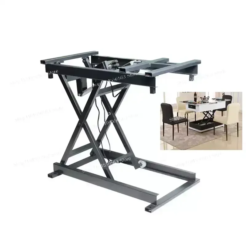 150kg Multifunctional Electric Wired Remote Control Coffee Table Dining Table 24V Lifting Hardware Folding Iron Frame