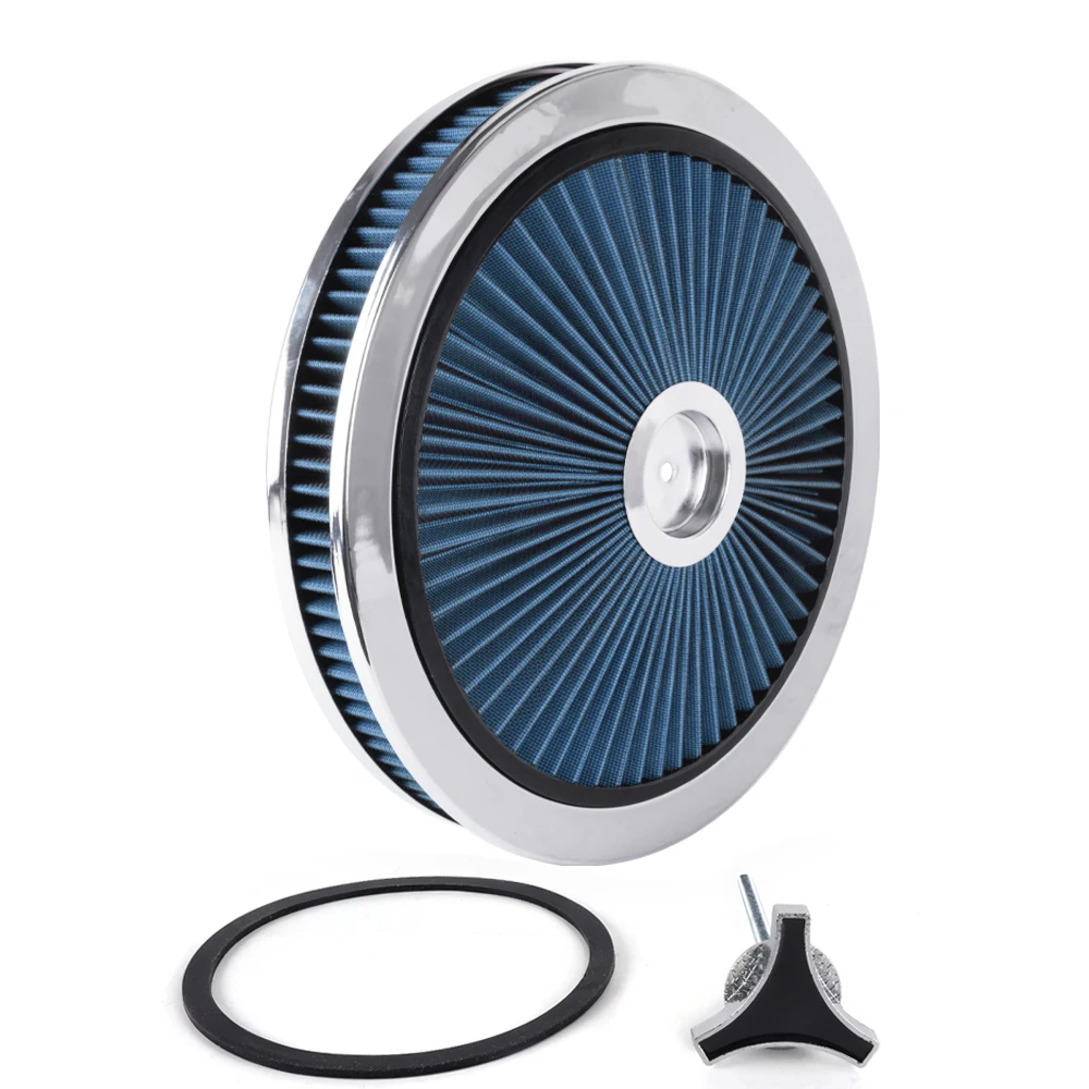 RASTP-filtre de filtre à Air universel 14 "de large 2" de haut avec couvercle traversant Super débit lavable rond bride de cou de 5-1/8 pouces OFI178