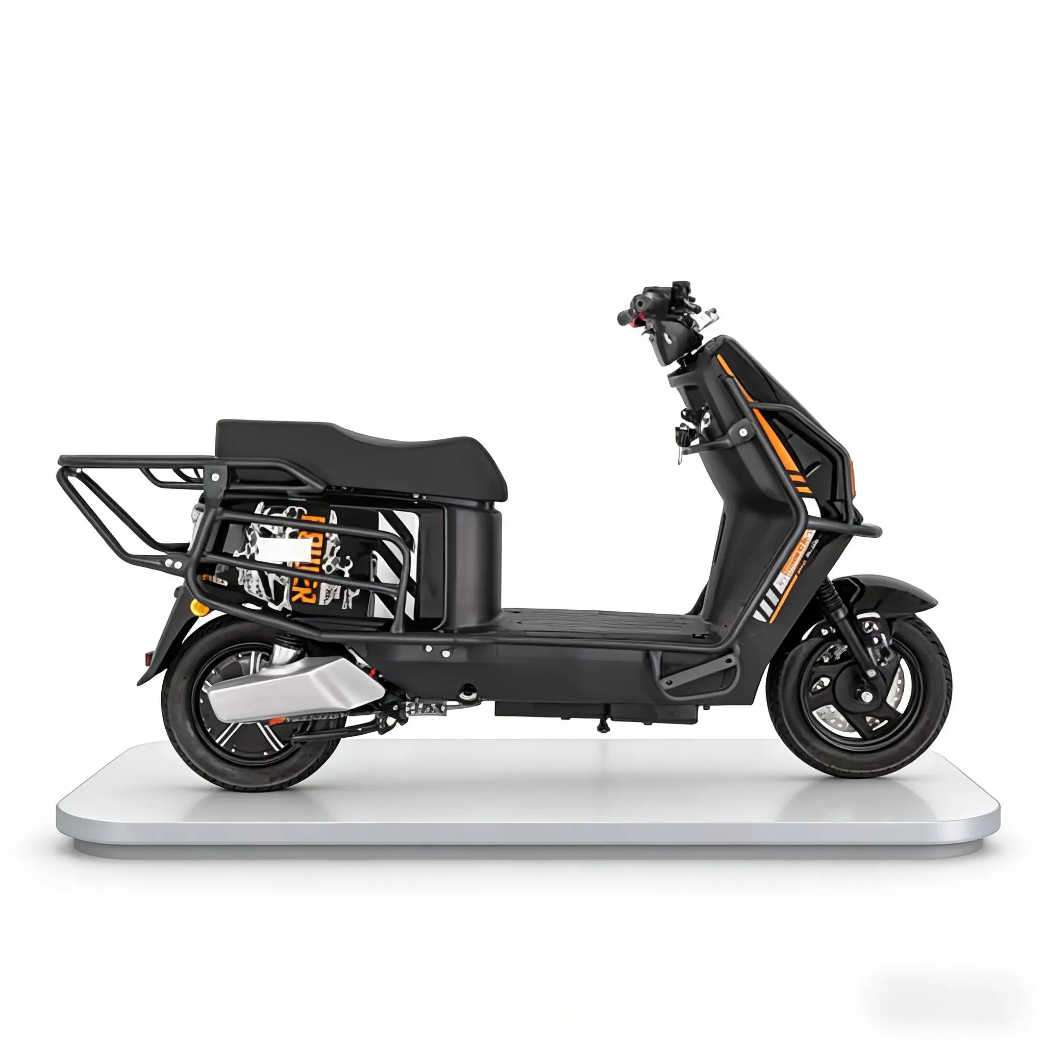 72V 1000W/1200W Rugged Off-Road Electric Motorcycle Dual Headlight Moped Scooter with Crash Bar