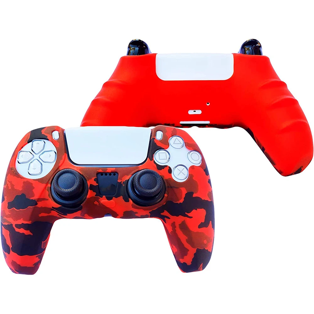 PS5 Controller Case Silicone Rubber Protective Case Cover For Playstation 5 Accessories with Non-slip Cover Thumb Grip Caps