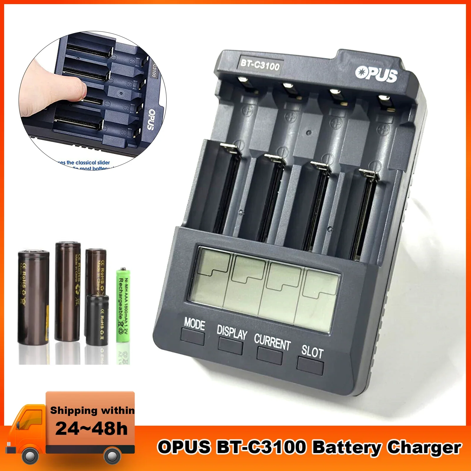 

NEW BT-C3100 V2.2 Chargers Display Screen 4-Slot Recharge Devices Short-circuit Protection Equipment for Li-ion Ni-Cd Ni-MH