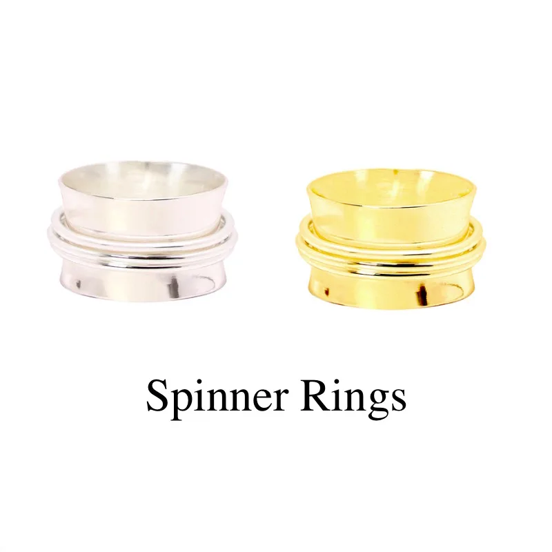 Fashion Basic Rotating Spinner Rings Simple Gold Silver Color Options for Stress Relief