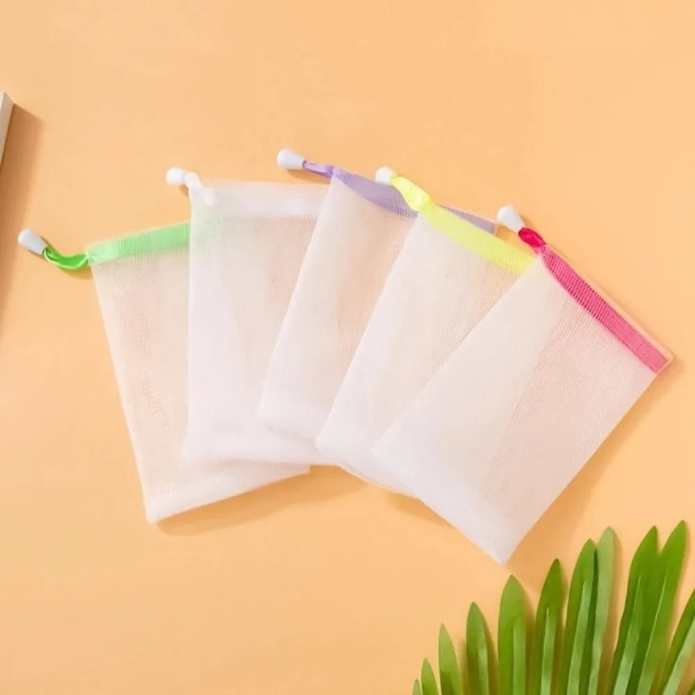 

50Pcs Hangable Soap Foaming Nets with Drawstring Portable Bath Foaming Mesh Bags Double Layer Reusable Soap Bubble Bags