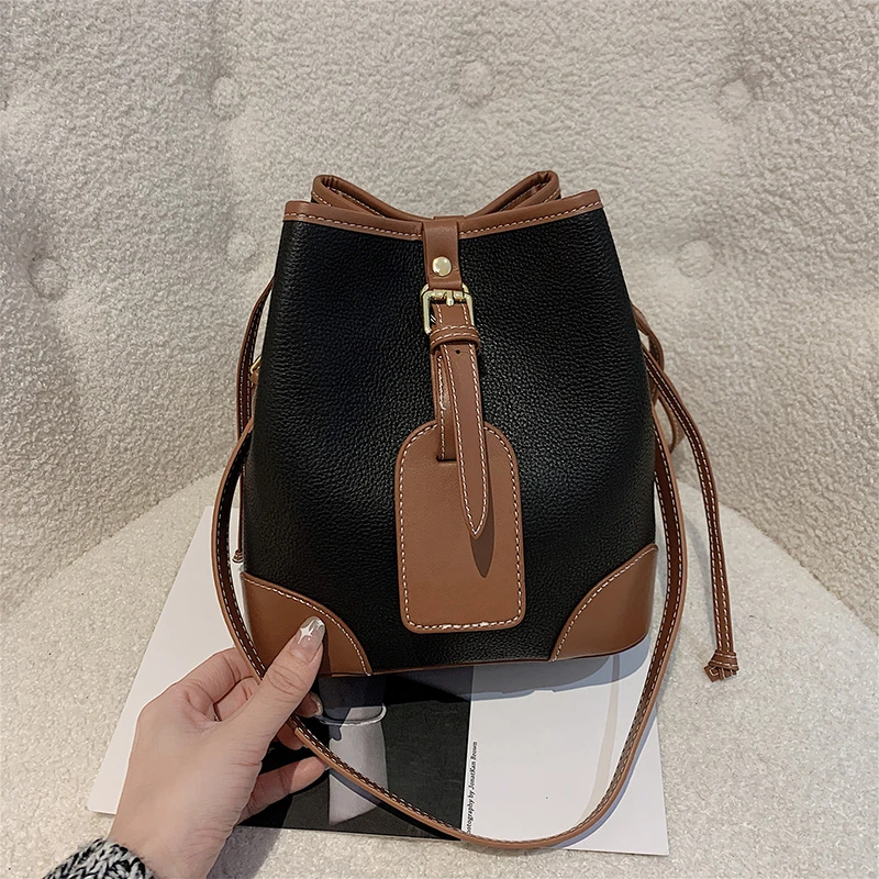 Women's Luxury Bags New Brand Genuine Leather Handbag Fashion Tote Bag Real Cowhide Ladies Shoulder Messenger Bags Small Bucket