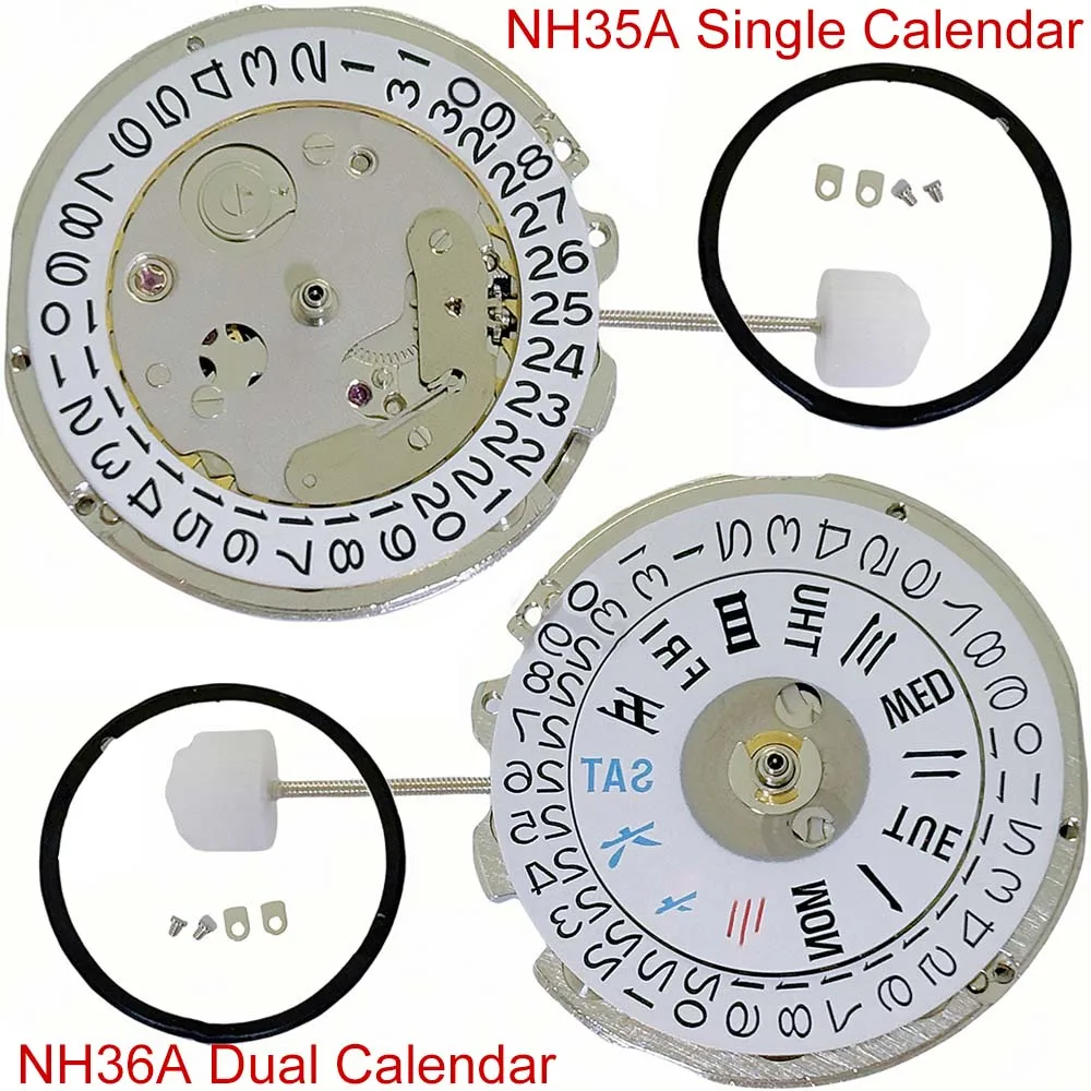 

Сменный одинарный/двойной механизм часов с календарем для запасной части механизма NH35A/NH36A