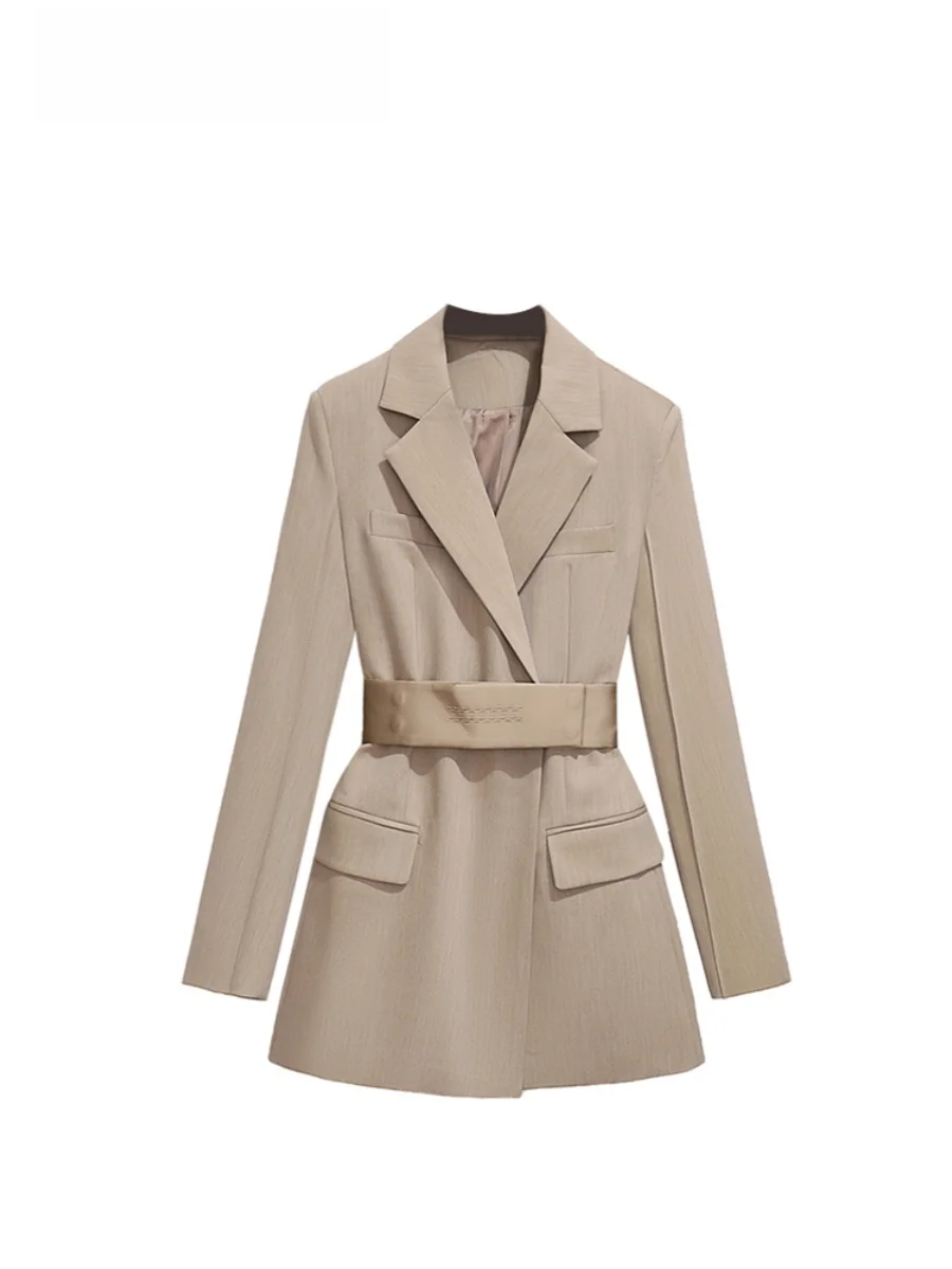 

Faionable plus Size Suit Dr Women's Spring Waist Cinching Slimming Long Dr CaraCLUB Big Size Korean Sle Commute Pur...