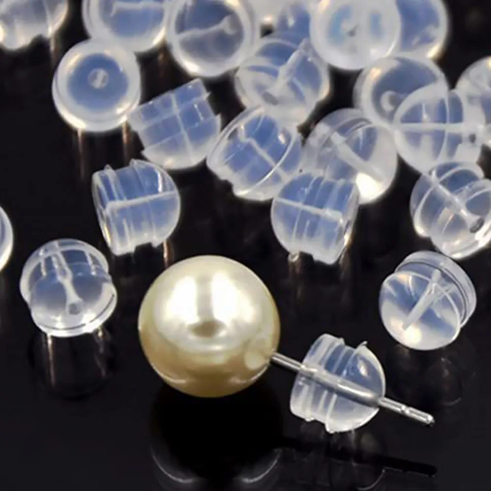 

600 Pcs Earring Back Panel Backs Backings Stoppers for Studs Replacement Safety Earrings Soft Backplane