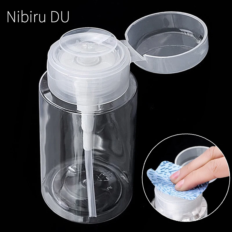 

100/200ML Nail Storage Refillable Bottles Empty Liquid Press Pump Dispenser Nail Art Polish Remover Cleaner Makeup Manicure Tool