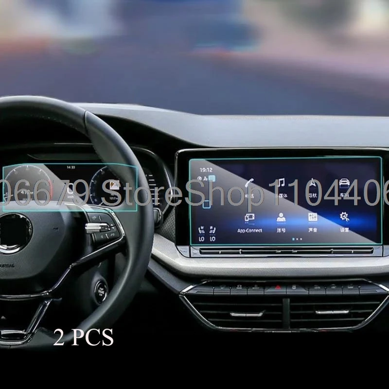 

Защитная пленка из закаленного стекла для Skoda Octavia Pro A8 2020-2023, 12,1-дюймовый автомобильный радиоприемник, GPS-навигация и 10,3-дюймовая приборная панель