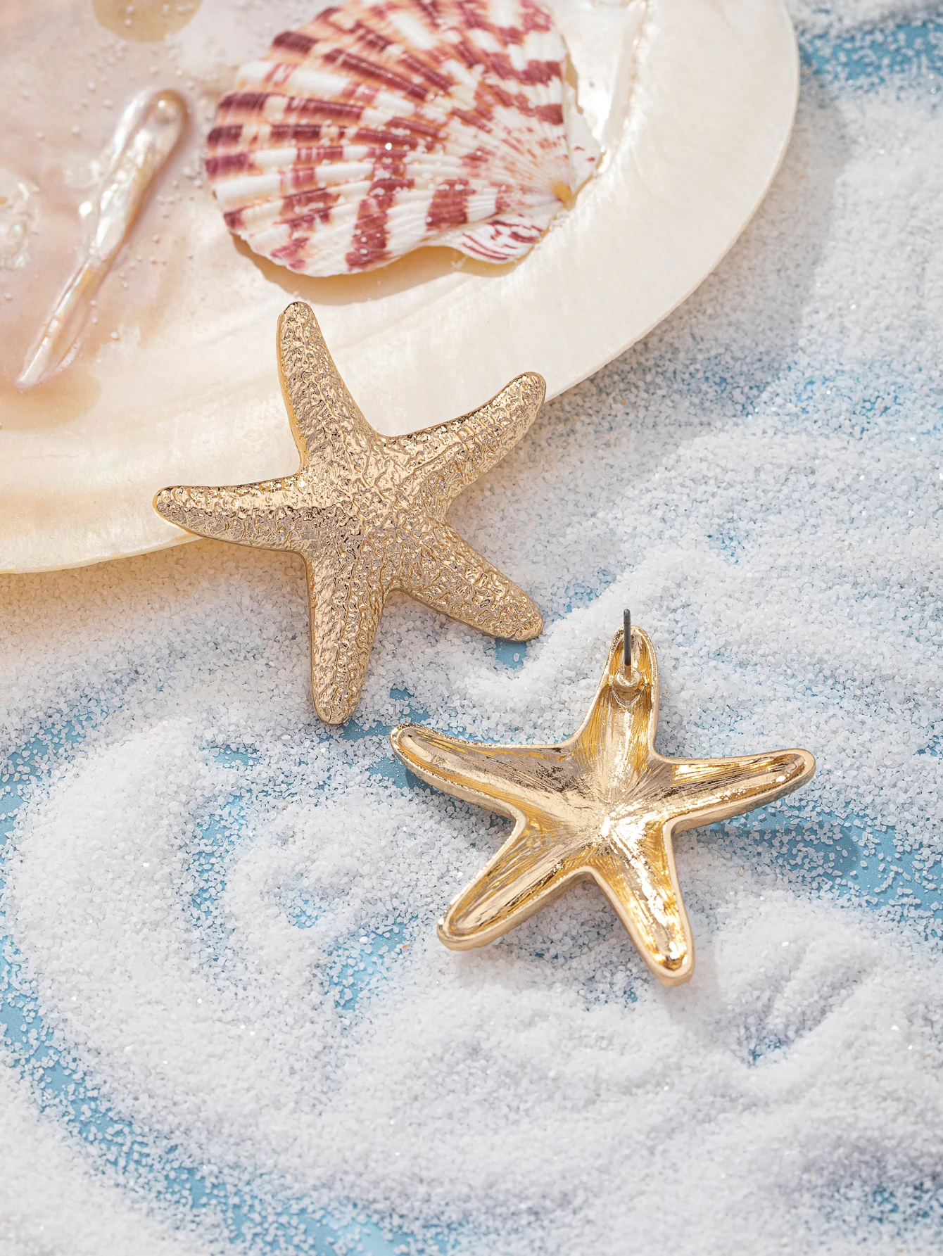 1 pair of summer Sea Tie classic ins Wind starfish stud earrings