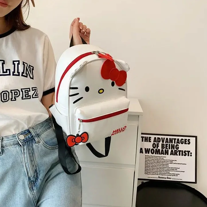 Sanrio Hello Kitty Ladies Backpack Cartoon Anime Cute Waterproof Backpack Stitched Student Bag Kids Girls Backpack Baby Bag