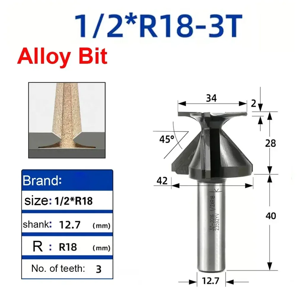 Arc Integrated Drill Bit 1/2 In Router Bit Heat-resistant Coating Smooth And Precise Curves User-friendly Design