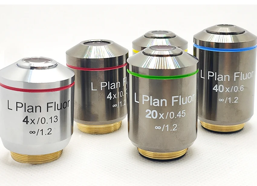 Inverted Semi Apochromatic Objectives High Quality Long Working Distance for Biological Fluorescence Microscope