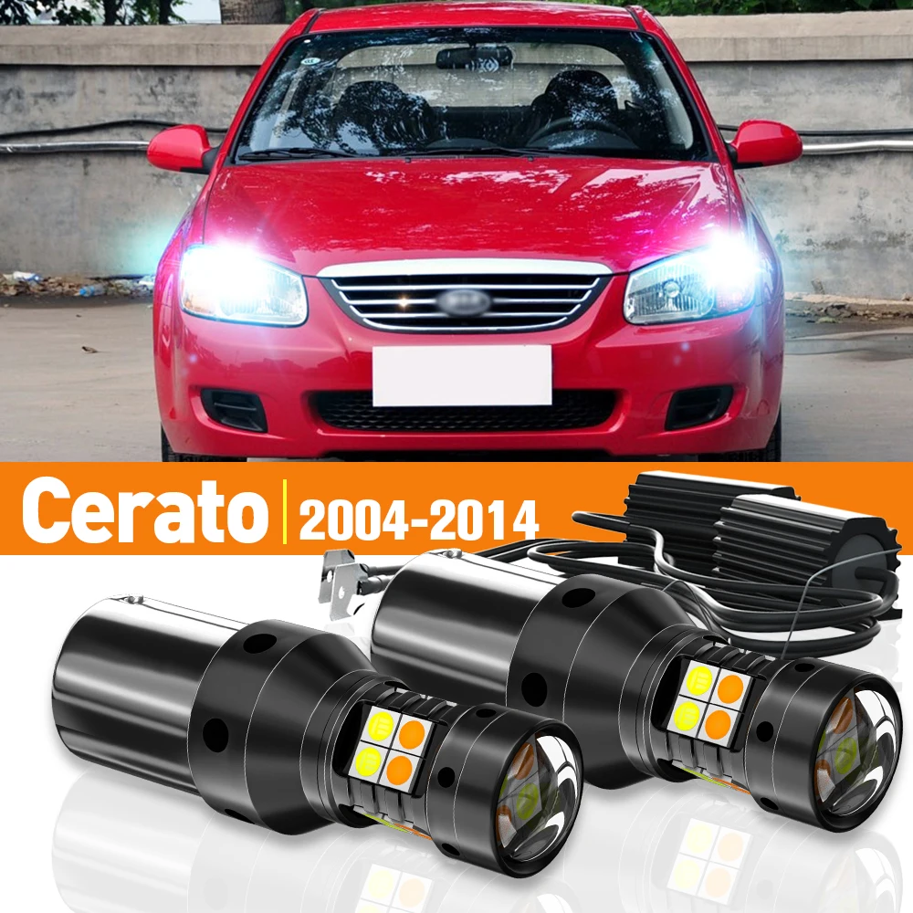 2x LED Dual Mode Turn Signal+Daytime Running Light DRL For Kia Cerato 2004-2014 2006 2007 2008 2009 2010 2011 Accessories Canbus