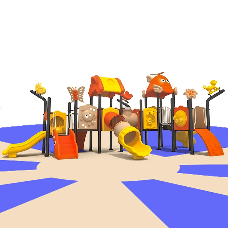 2027 Large Commercial Outdoor Playground Equipment Amusement Park Slides Swings Children's Plastic Slide with 500kg Capacity