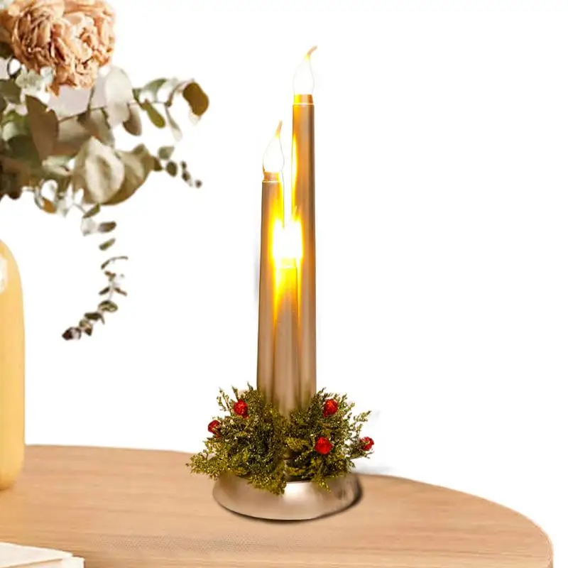 

Flickering Flameless Candles Christmas Flickering Fake Candle Battery-Operated Flameless LED Flickering Candle Light For Dinner