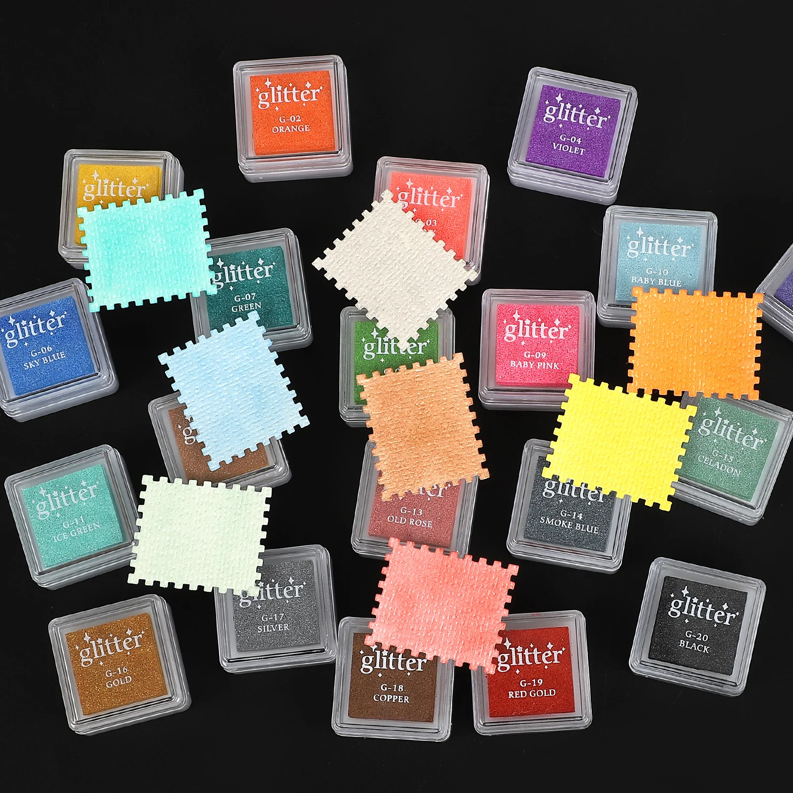 Colorful Pearlescent Inkpad Printing Mud Creative DIY Journal Material Collage Student Supplies Stationery