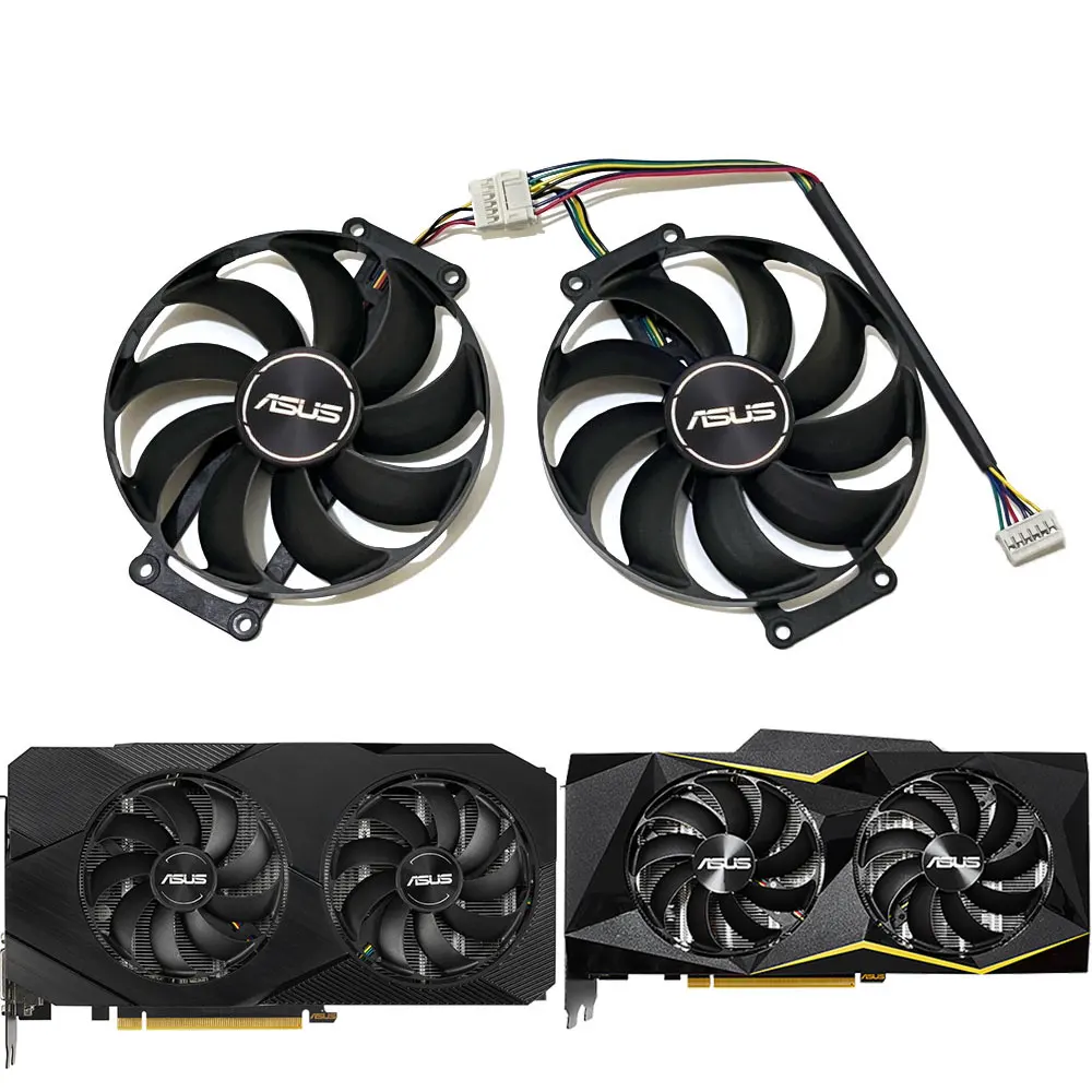 NEW Original FDC10H12S9-C T129215SU 6PIN Video card cooling fan，For ASUS GTX 1660、1660S、1660TI、ASUS RTX 2060、2060S、2070 DUAL EVO