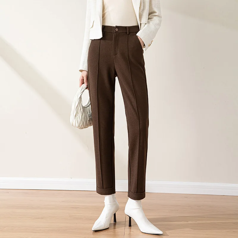 

Шерстяные твидовые брюки-карго с ионной обработкой, зимние, новые, коричневые, укороченные, маленький размер, модель Harlan, с эффектом флиса