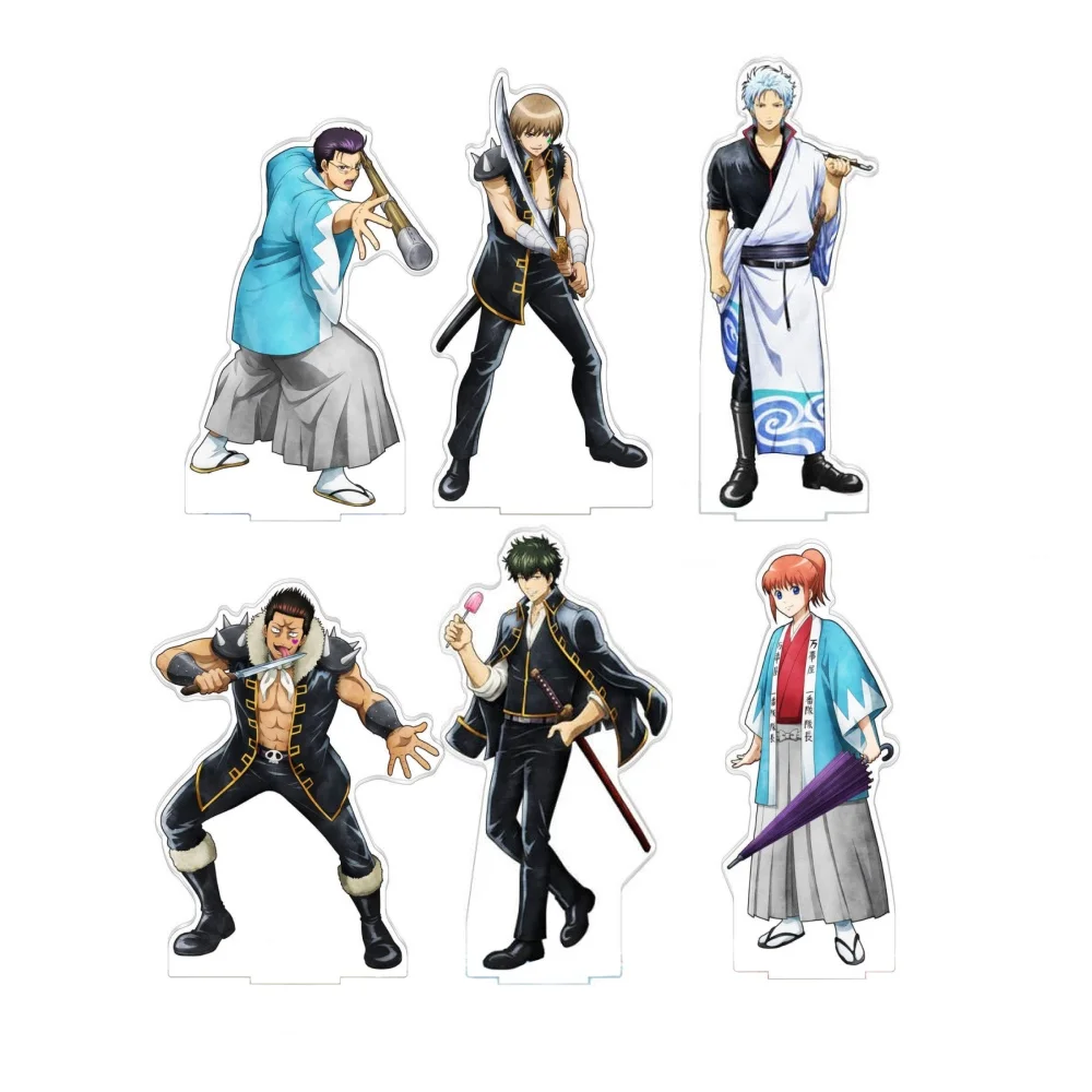 Anime Store GinTama Kagura Hijikata Kondo Okita Gintoki Shinpachi Kagura AcrylicStand Desktop Decor Fans Charm Gifts About 15cm