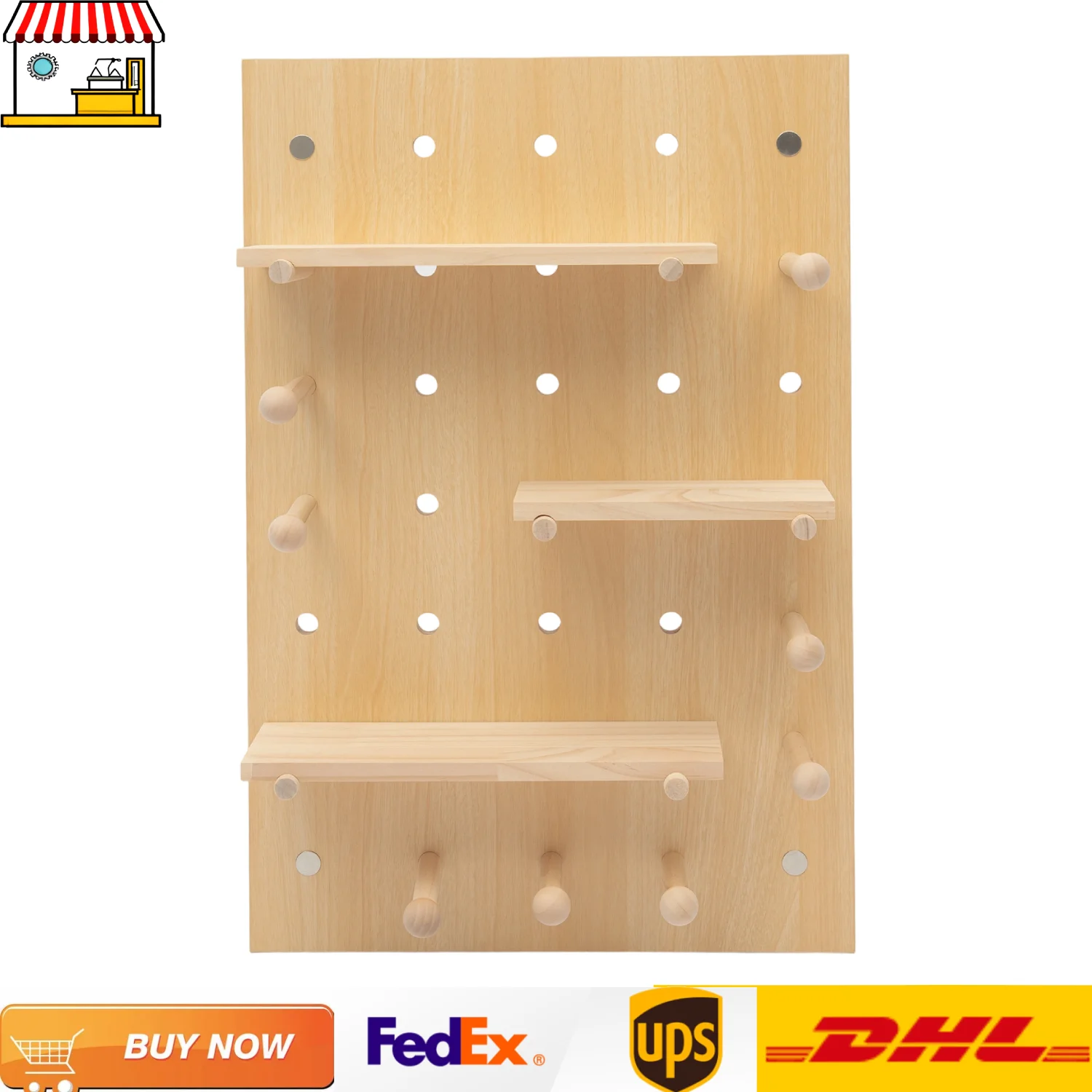 

Деревянная перфорированная доска 60*40 см | Настенный органайзер Панельные полки | Органайзер для украшения прихожей | Модульная стойка для инструментов