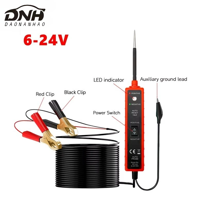 EM285PRO Automotive Electrical Circuit Tester 6-24V DC Car Power Probe Pen Vehicle System Diagnostic Tool With Switch