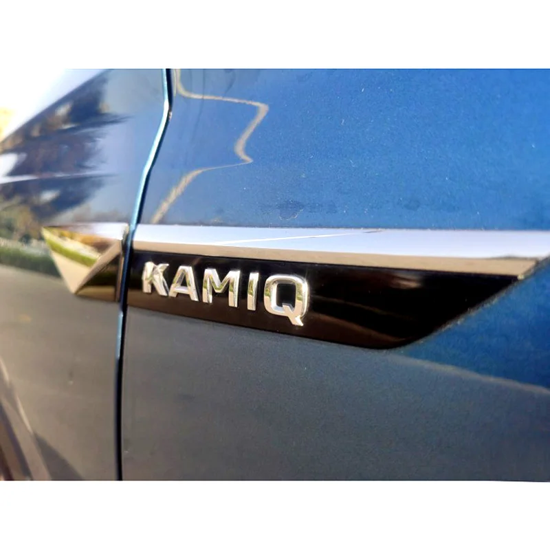 

25CM Plastic Chrome Auto Badge Kamiq Car Fender Door Waist Line Emblem