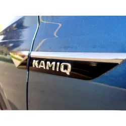 25CM Plastic Chrome Auto Badge Kamiq Car Fender Door Waist Line Emblem