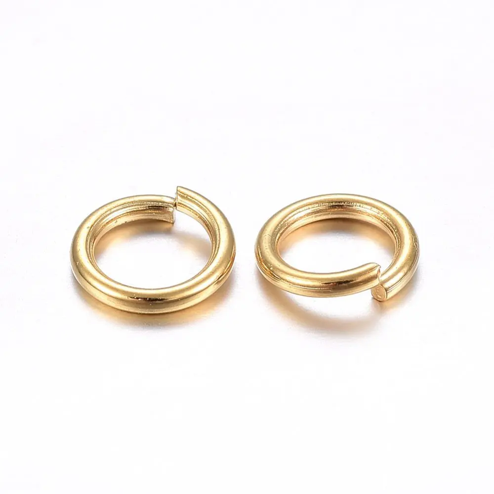 304 Stainless Steel Open Jump Rings Real 24K Gold Plated 18 Gauge 5x1mm Inner Diameter: 3mm