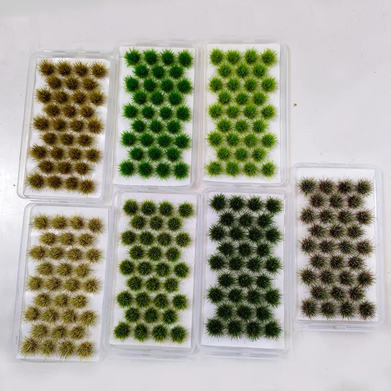 32 pçs mini kits de modelo de cluster de grama simulação mutlicolor materiais de plantas de grama para fazer layout de cena acessório diorama
