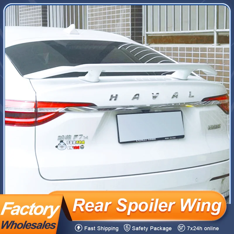 

For Great Wall Haval F7X 2019 2020 2021 Rear Trunk Lid Car Spoiler Wing GT Sport Style Black Carbon Color Exterior Accessories