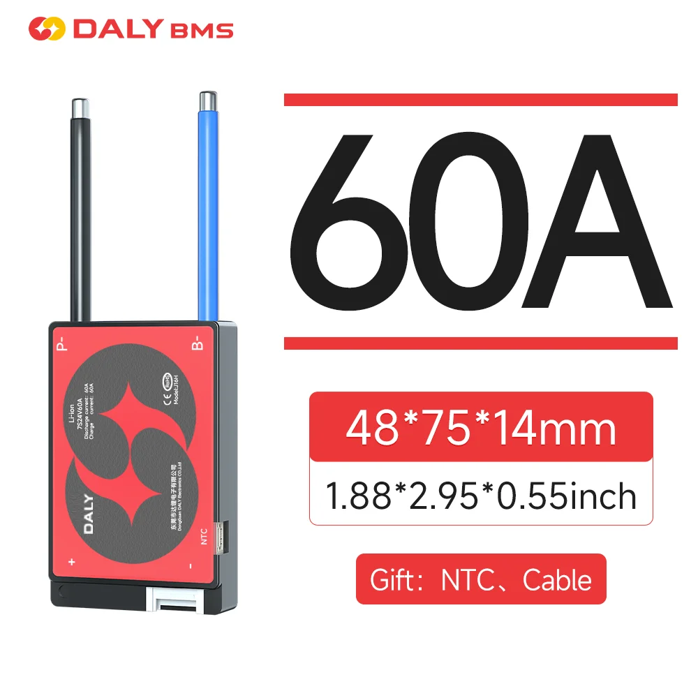 DALYBMS Li-Ion 7S 24V 10S 36V 13S 48V 20A 40A 60A Batterie mit Balance Low High Temperature Cut Off Protection Daly BMS