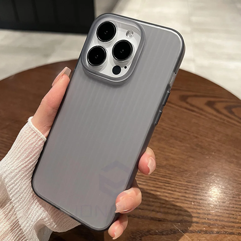 Luxus Wellpappe Muster matt klar Fall für iPhone 15 plus 14 13 12 16 Pro Max schlanke kreative Welle transparente harte Rückseite