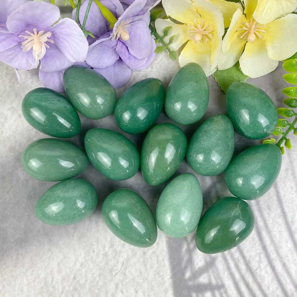 3CM Natural Stone Green Aventurine Egg Shape Crystal Carved Healing Gemstone Energy Quartz Eggs Crystals Crafts Yoga Meditation