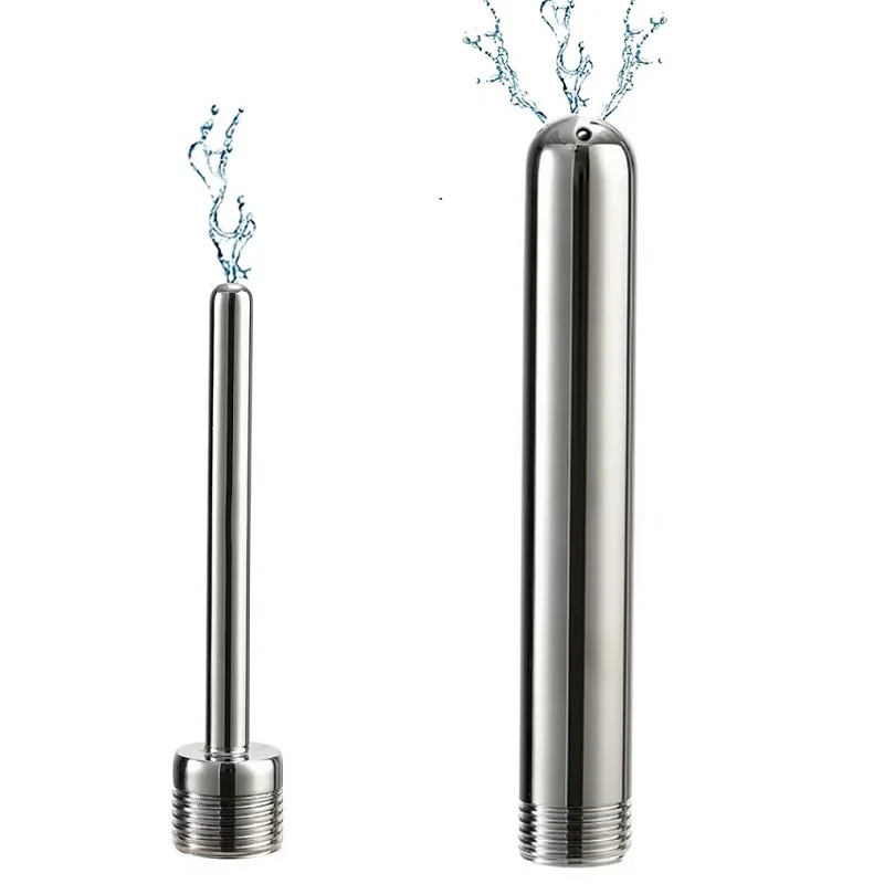 Stainless Steel Douche Enema Syringe Anal Plug Shower Cleaning Set Metal Enema Anal Butt Plug Nozzle Tip Attachment Gay Man