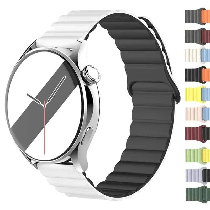 20mm 22mm Magnetic Loop Band For Samsung Galaxy Watch 7 6 5 Pro 4/6 4 Classic/Active 2 Silicone Bracelet Huawei GT7-6-5-4 Strap