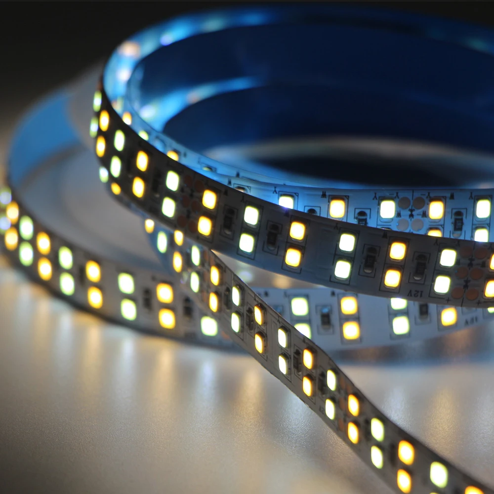 5m 12V 24V Double Row LED Strip CCT White Warm White 480 LED/m 240LED/m 3000k 4000k 6500k Adjustable Flexible LED Tape IP67 IP30