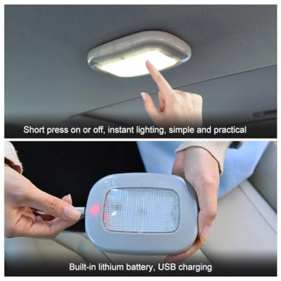 Car Interior Ceiling Roof Lights, Magnetic Rechargeable USB Wireless Dome Lamp, LED Auto Map Reading Light Cover for Insider Ro view 6