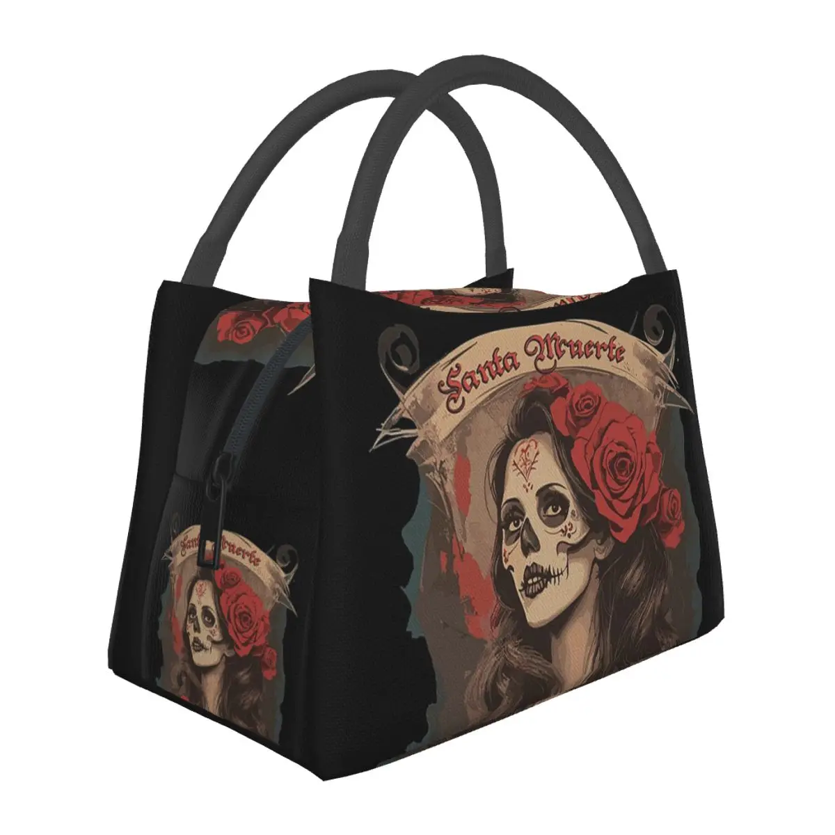 Alexander Gothic Las Elegantes Day Of Dead Skull Lunch Bags Bento Box Lunch Tote Picnic Bags Thermal Bag for Woman work