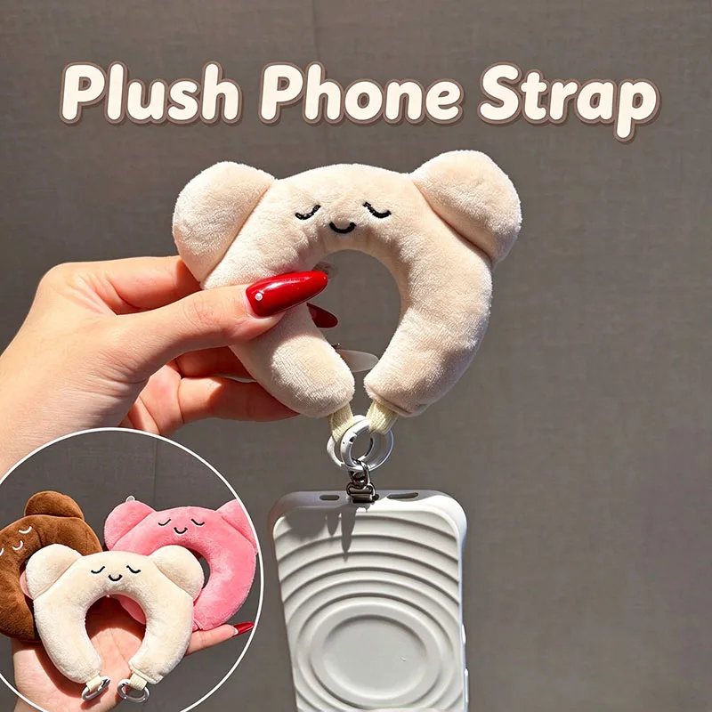 Kawaii Bear Plush Mobile Phone Chain Soft Lovely Mobile Phone Lanyard Wrist Strap Hand Rope Pendant Cute Holiday Small Gifts