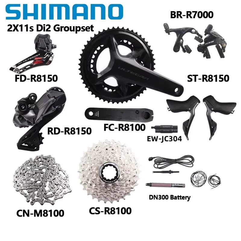 Shimano ULTEGRA Di2 2x12s R8150 Groupset R7000 Brake Caliper R8100 Crankset Cassette R8150 Derailleur For Road Bicycle Bike Set