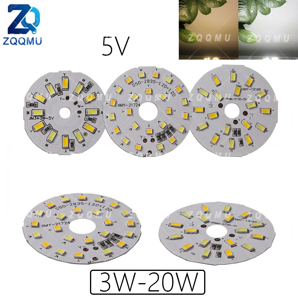 1PCS 5V LED Round Panel 3 Colors Dimmable 3W/5W/6W/9W/10W/18W/20W Suitable For DIY Table Lamp Camping Lamp And Home Lighting