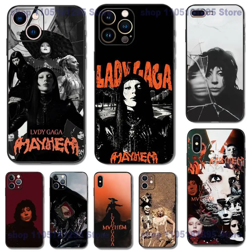 

L-Lady G-Gaga Mayhems Phone Case For iPhone 17,16,15,14,13,12,11,XR,Pro,XS,Max,XR,Plus,Mini Soft Silicone Black Shockproof