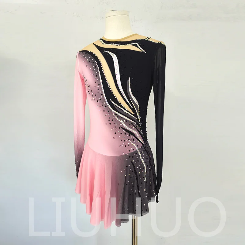 LIUHUO Ice Figure Skating Dress Girls Women Teens Stretchy Spandex Competition Wholesale