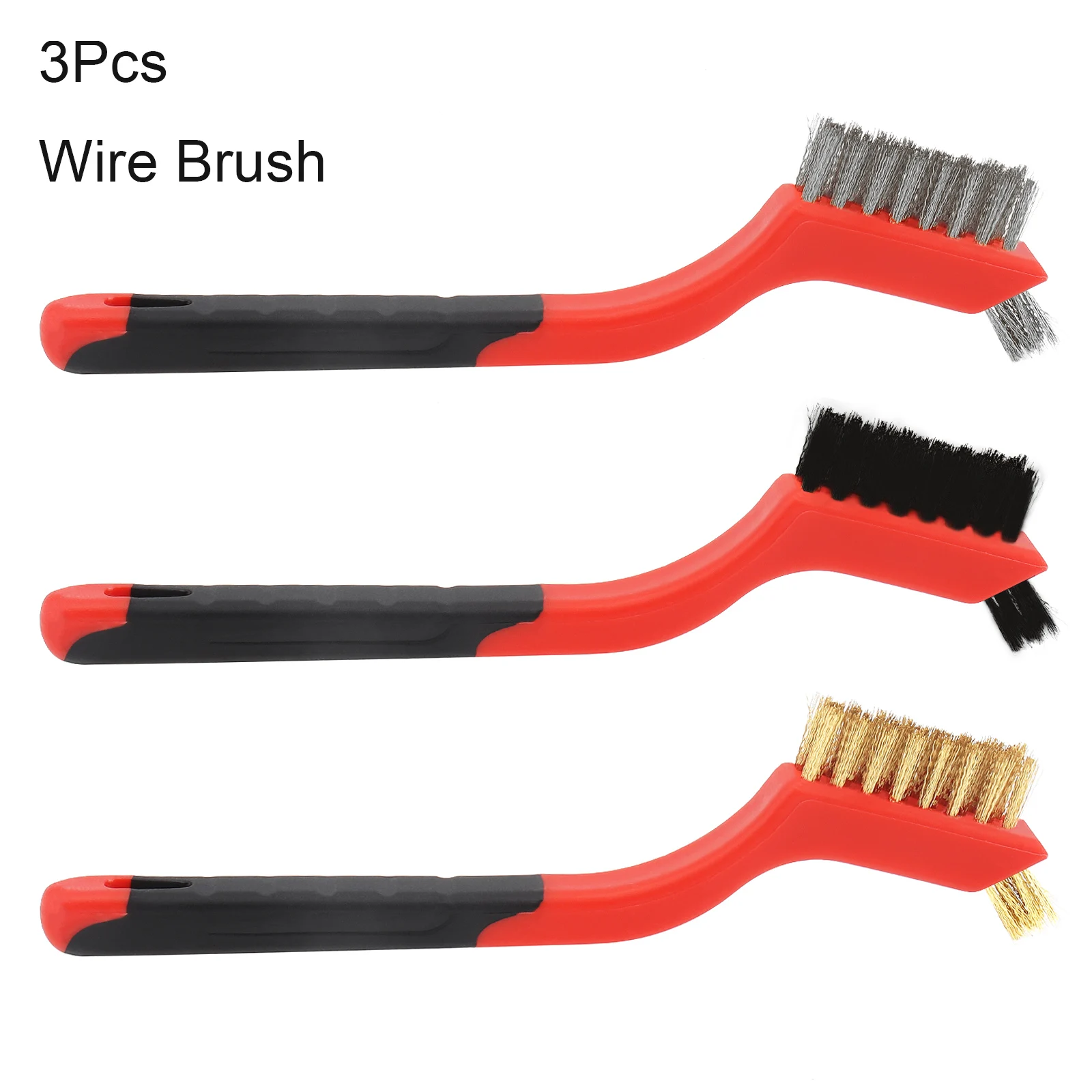 1pcs Stainless Steel Brass Wire Brush Nylon Filament Small Wire Brushes for Rust Removal Cleaning Dirt Paint Scrubbing Polishing