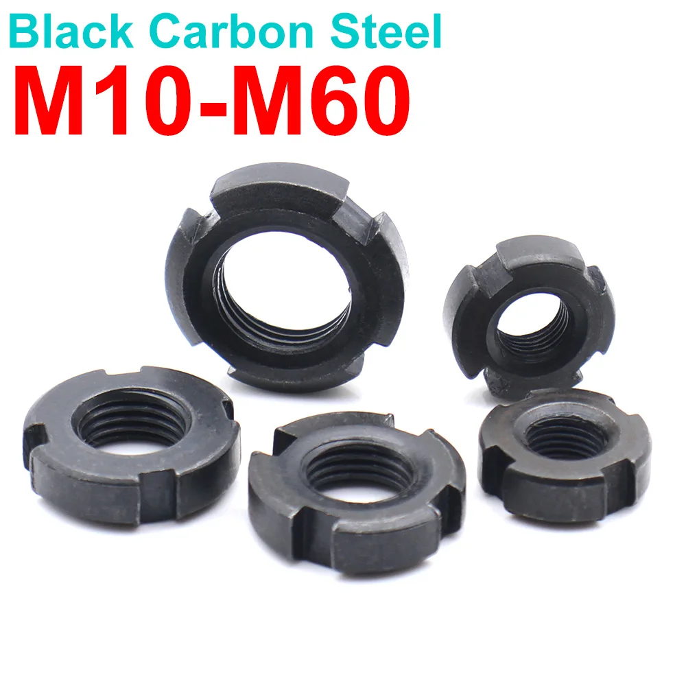 GB812 Round Lock Nuts Slotted Round Nuts Locking Retaining Nuts Four Slot Locknuts Metric M10 M12 M14 M16 M18 M20 M24 M30-M60