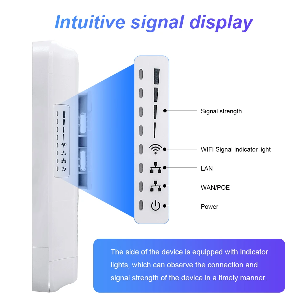 DBIT 300Mbps Long Range Smart Manage Router 1KM Range Wireless Bridge 2PCS 2.4Ghz WiFi Outdoor Access Point PoE Powered