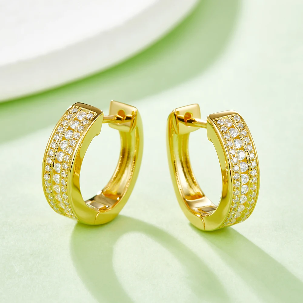 صغيرة كاملة D اللون مويسانيتي الماس S925 فضة جميلة صغيرة هوب أقراط للنساء الأذن الصغيرة العظام مجوهرات هدايا