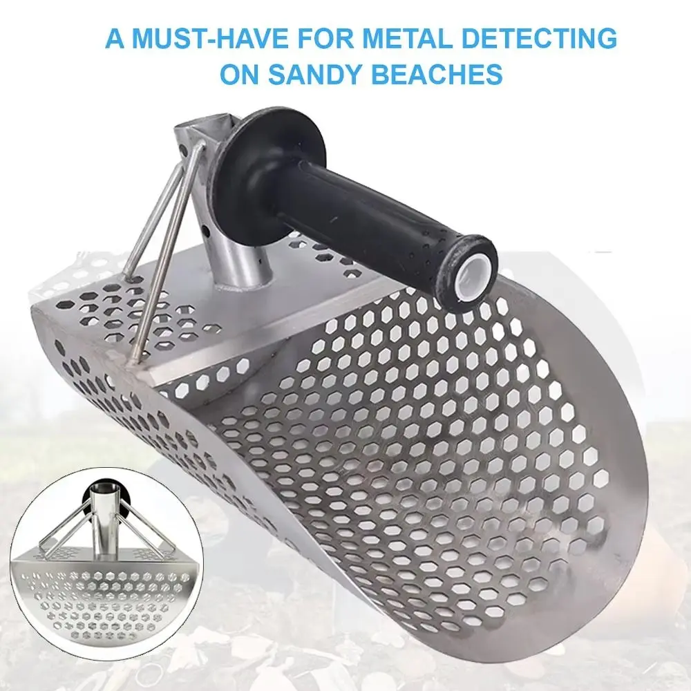 

Metal Detecting Beach Sand Scoop Handle Compact and Lightweight Fast Sifting Metal Detector Stainless Steel Rust-proof